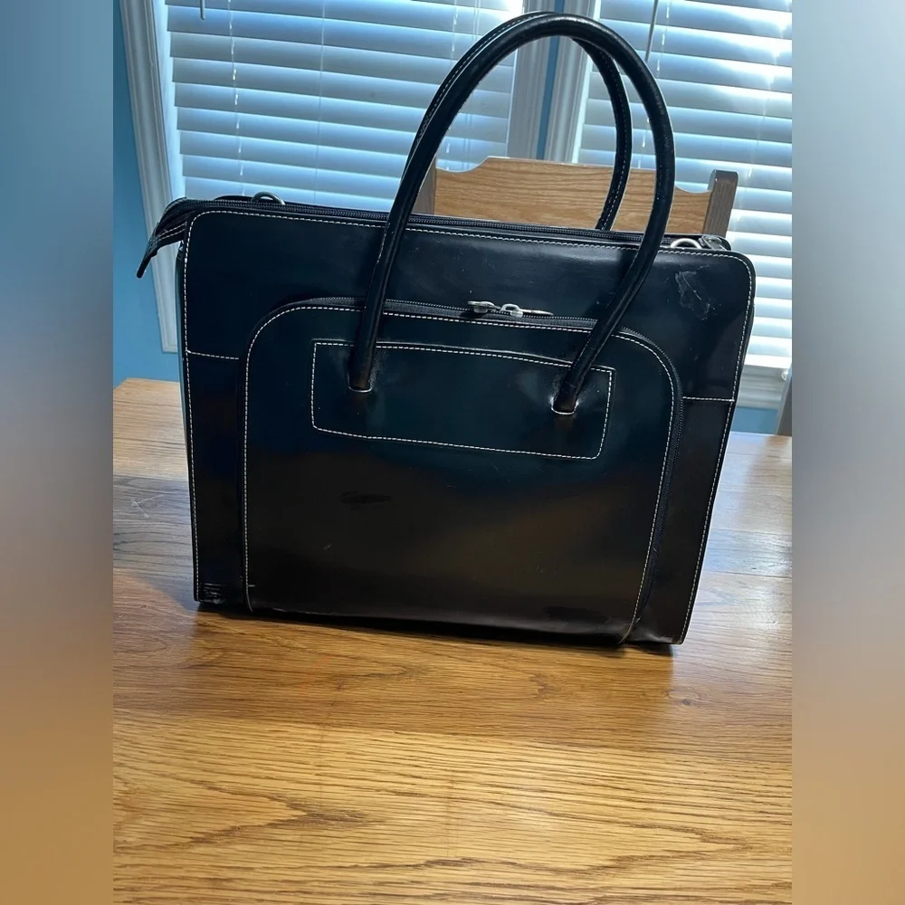 Mcklein Black Laptop Briefcase W/Removable Sleeve & shoulder strap